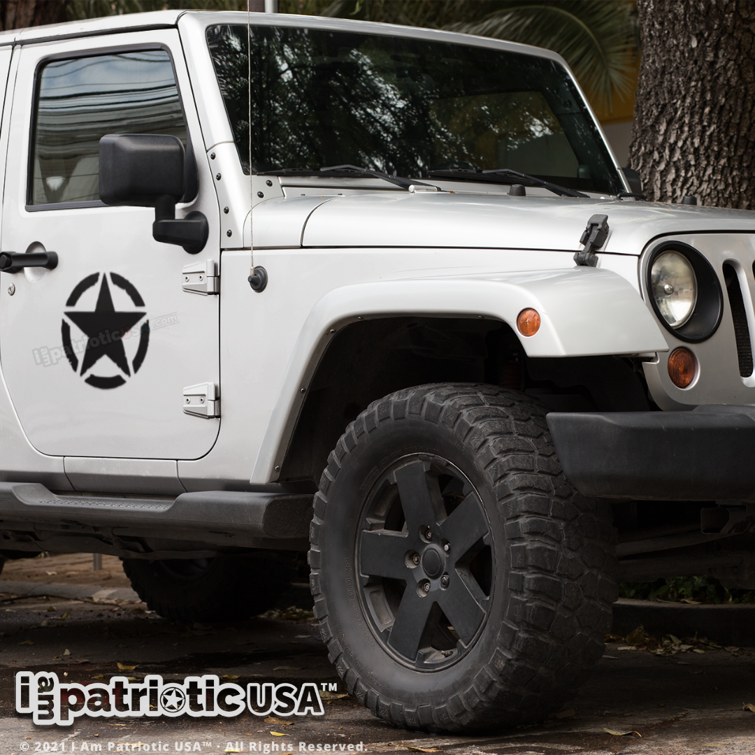 Vinyl-Aufkleber "Army Star" Im Verwitterten Look – Perfekt Für Jeep, Auto, LKW & Motorhaube